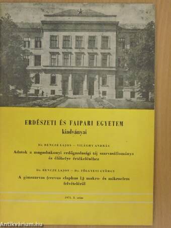 Erdészeti és Faipari Egyetem Kiadványai 1971/2.