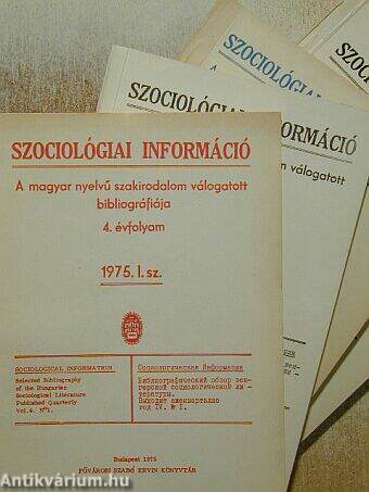 Szociológiai információ 1975/1-4.