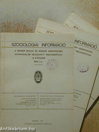 Szociológiai információ 1983/1-4.