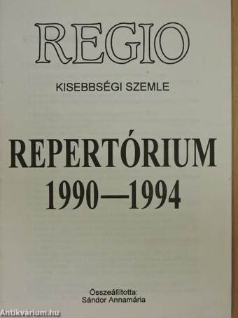 Regio Repertórium 1990-1994