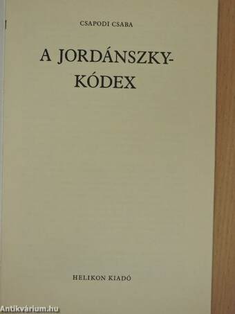 A Jordánszky-kódex 1516-1519 - Kísérőtanulmány