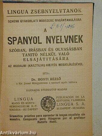 Schidlof gyakorlati módszere - Spanyol