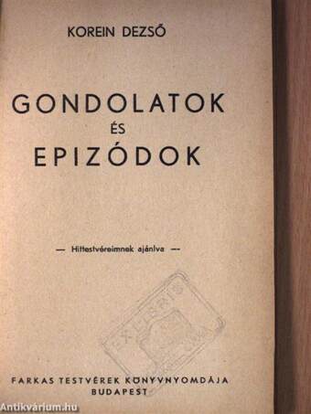 Gondolatok és epizódok