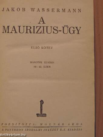 A Maurizius-ügy I-II.