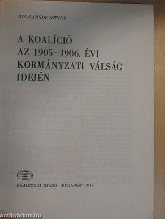 A koalíció az 1905-1906. évi kormányzati válság idején