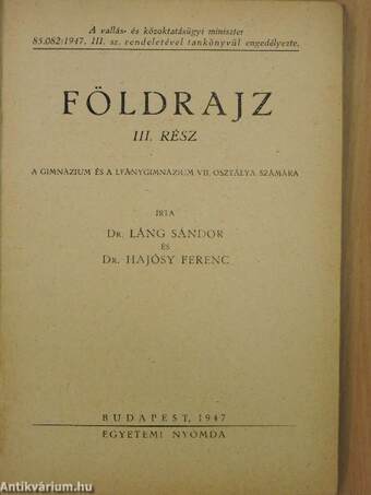 Földrajz III.