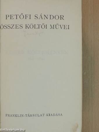 Petőfi Sándor összes költői művei