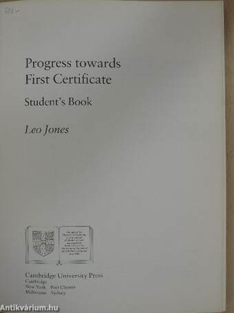 Progress towards First Certificate - Student's Book