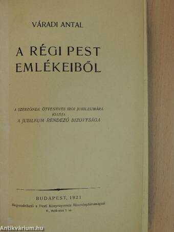 A régi Pest emlékeiből