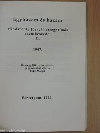 Egyházam és hazám II.