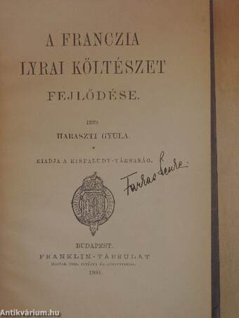 A franczia lyrai költészet fejlődése