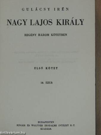 Nagy Lajos király I-III.