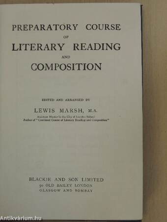 Preparatory Course of Literary Reading and Composition