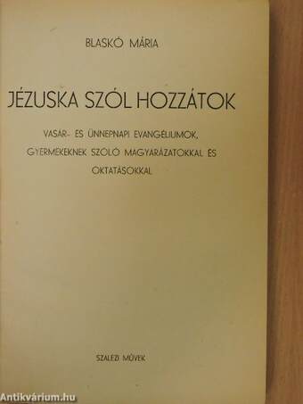 Jézuska szól hozzátok