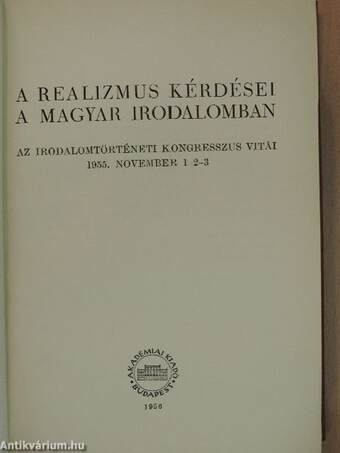 A realizmus kérdései a magyar irodalomban