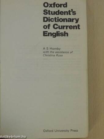 Oxford Student's Dictionary of Current English