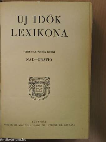 Uj idők lexikona 19-21. (töredék)