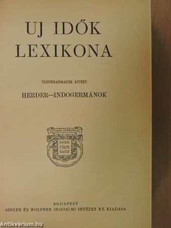 Uj idők lexikona 13-15. (töredék)