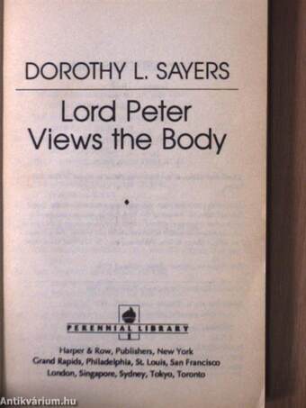 Lord Peter views the body