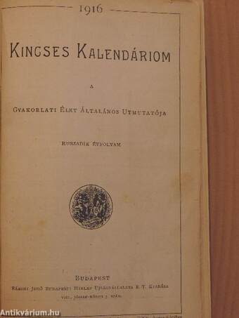 Kincses Kalendáriom 1916.