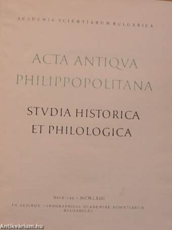 Acta Antiqua Philippopolitana