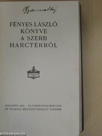 Fényes László könyve a szerb harctérről