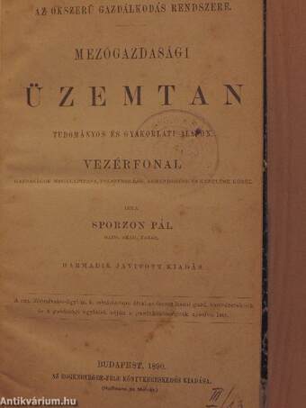 Mezőgazdasági üzemtan tudományos és gyakorlati alapon