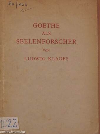 Goethe als Seelenforscher