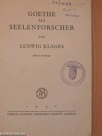 Goethe als Seelenforscher