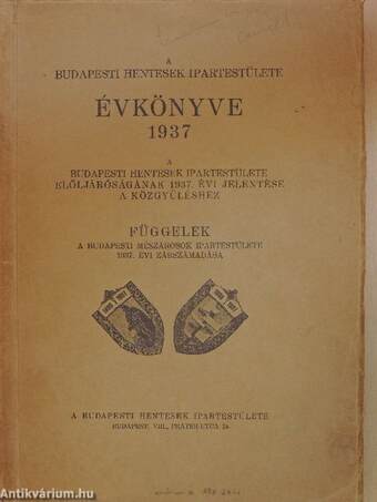 A Budapesti Hentesek Ipartestülete évkönyve 1937.