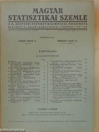 Magyar Statisztikai Szemle 1945. január-június