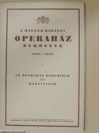 A Magyar Királyi Operaház évkönyve 1935-1936