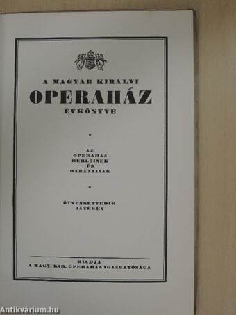 A Magyar Királyi Operaház évkönyve 1935-1936