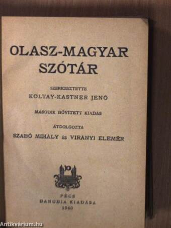 Olasz-magyar szótár/magyar-olasz szótár I-II.