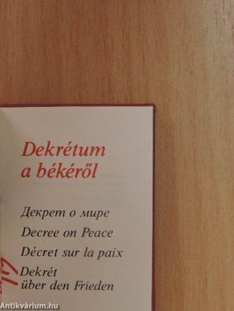 Dekrétum a békéről (minikönyv) (számozott)