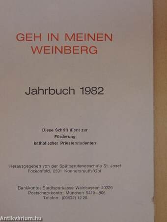 Geh in meinen Weinberg Jahrbuch 1982