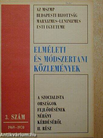 Elméleti és módszertani közlemények 1969-1970/3.