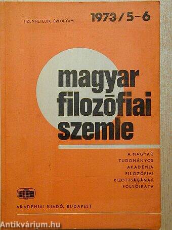 Magyar Filozófiai Szemle 1973/5-6.