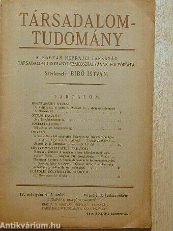 Társadalomtudomány 1924. július-október