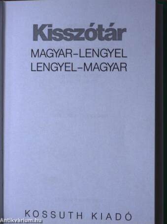 Magyar-lengyel/lengyel-magyar kisszótár