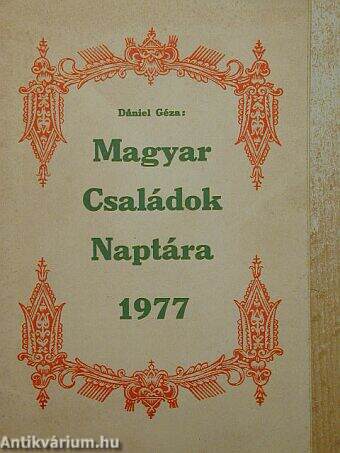 Magyar Családok Naptára 1977