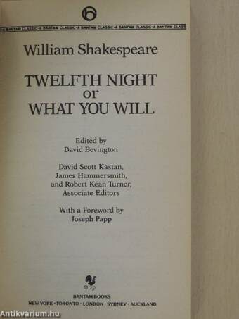 Twelfth Night or What You Will