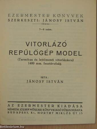 Vitorlázó repülőgép model