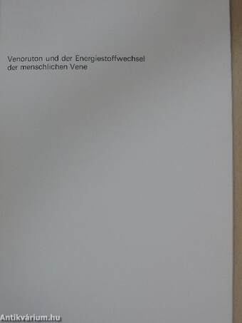 Venoruton und der Energiestoffwechsel der menschlichen Vene