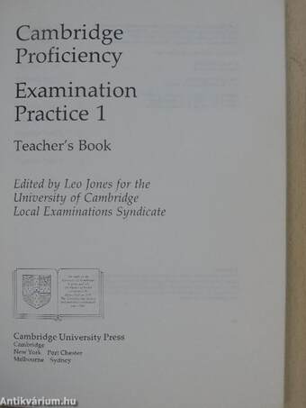 Cambridge Proficiency Examination Practice 1 - Teacher's Book