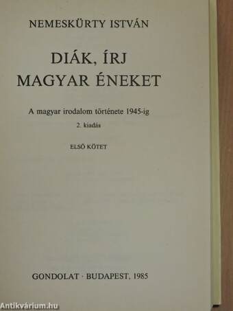 Diák, írj magyar éneket 1. (töredék)