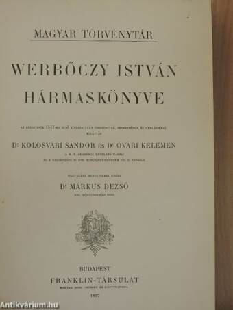 Werbőczy István Hármaskönyve