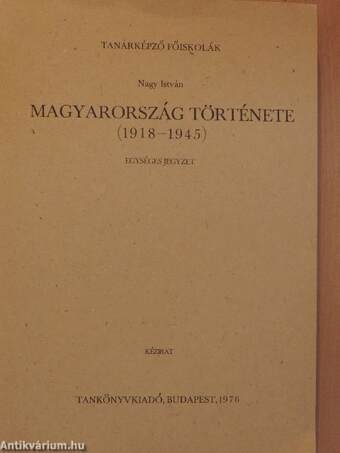 Magyarország története 1918-1945