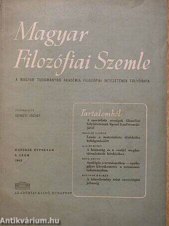 Magyar Filozófiai Szemle 1962/3.