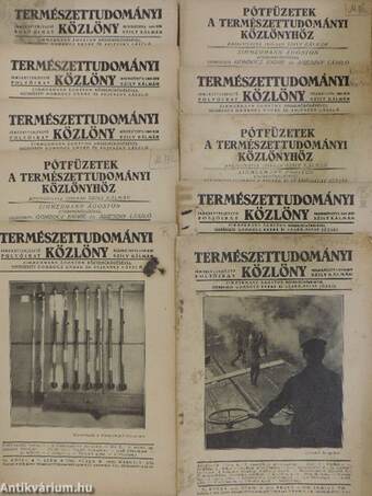 Természettudományi Közlöny 1939., 1943. (vegyes számok) (7 db)/Pótfüzet a Természettudományi Közlönyhöz (3 db)